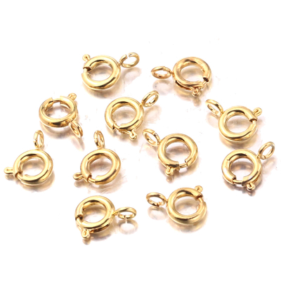 18K-Goldplattierte Federverschlüsse Handgefertigtes DIY Zubehör 925 Sterling Silber Schmuck