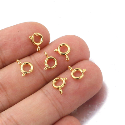 18K-Goldplattierte Federverschlüsse Handgefertigtes DIY Zubehör 925 Sterling Silber Schmuck