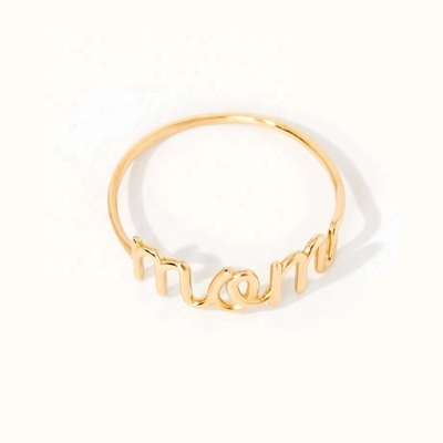 Edelstahl 18K Gold MOM Stapelring für Frauen Feinschmuck