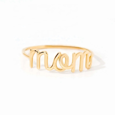 Edelstahl 18K Gold MOM Stapelring für Frauen Feinschmuck