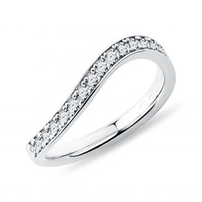 925 Sterling Silber Weißgold Diamant CZ Wellenring für Damen Schmuck OEM/ODM