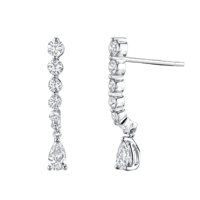 925 Sterling Silber Weiße Birnen Tropfen Kubik Zirkon Ohrringe für Kundenbedürfnisse