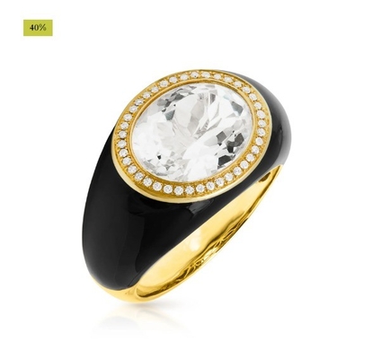 Mikro-Einsatz 18K Goldplattiert Blau Topaz Emaille Mode Frauen Messing Ringe