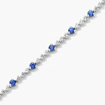 3MM Weißzirkon Rubin Tennisschmuck Rundgeschliff Sterling Silber Tennisschmuck