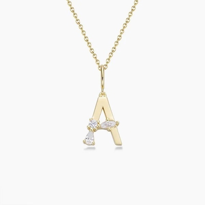 925 Sterling Silber CZ Briefhänger in einfachem 18K-Gold für Modeschmuck