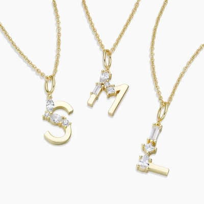 925 Sterling Silber CZ Briefhänger in einfachem 18K-Gold für Modeschmuck
