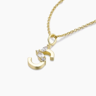 925 Sterling Silber CZ Briefhänger in einfachem 18K-Gold für Modeschmuck