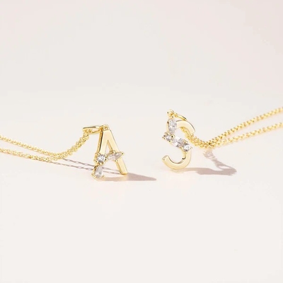 925 Sterling Silber CZ Briefhänger in einfachem 18K-Gold für Modeschmuck