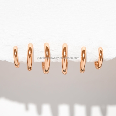 Silber feiner Schmuck Minimalist 18K Gold 9MM 11MM 13MM Loop Set für FedEx DHL UPS TNT EMS Versand