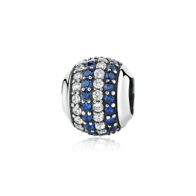 Mode Weiß und Blau CZ 925 Sterling Silber Schmuckherstellung Zubehör