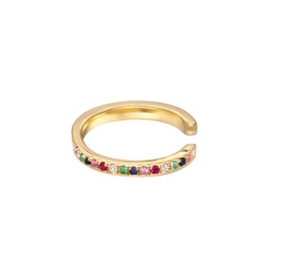 Klassische Regenbogen-Schaufel für Frauen Kubischer Zirkon 925 Sterling Silber Ohrenschlauch Schmuck