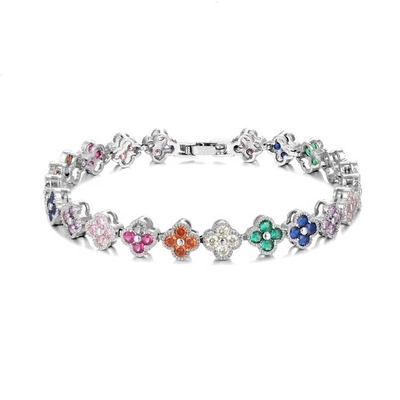 Frischwasser Perle CZ Steine Tennis Armbänder Plattiert Custom Schmuck Regenbogen Gold Kupfer Messing für Frauen
