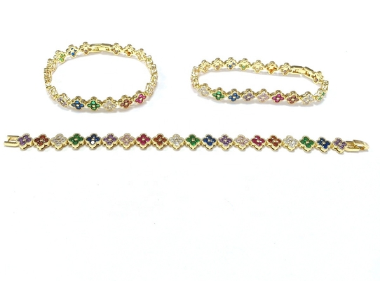 Frischwasser Perle CZ Steine Tennis Armbänder Plattiert Custom Schmuck Regenbogen Gold Kupfer Messing für Frauen