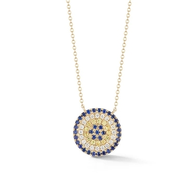 Blau und Weiß CZ Halskette Kreis in Form von 925 Sterling Silber für Mädchen