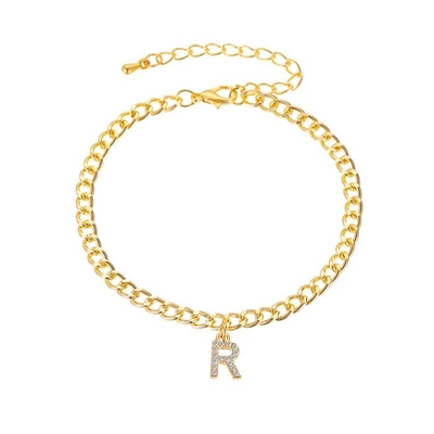 Personalisiertes 18K Goldplattiertes Mode-Brass-Cuban Link Chain-Tennis-Armband für Frauen