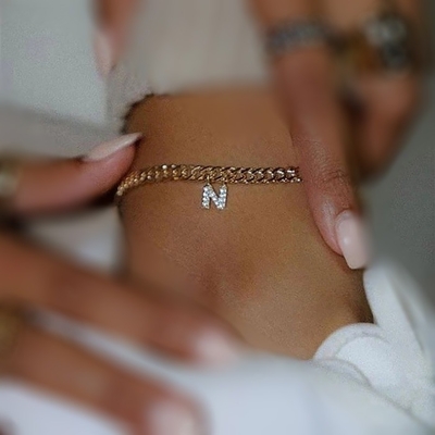 Personalisiertes 18K Goldplattiertes Mode-Brass-Cuban Link Chain-Tennis-Armband für Frauen