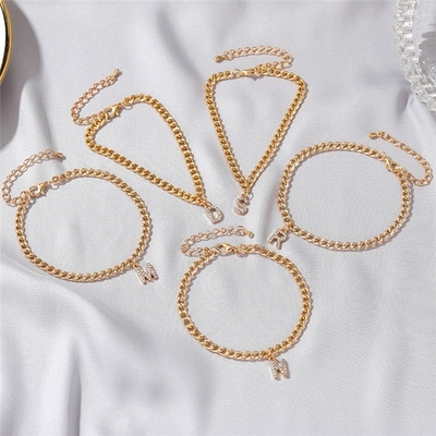 Personalisiertes 18K Goldplattiertes Mode-Brass-Cuban Link Chain-Tennis-Armband für Frauen
