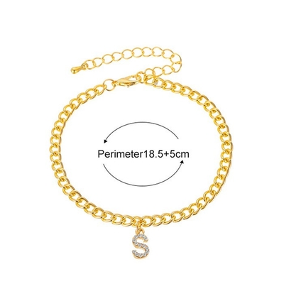Personalisiertes 18K Goldplattiertes Mode-Brass-Cuban Link Chain-Tennis-Armband für Frauen