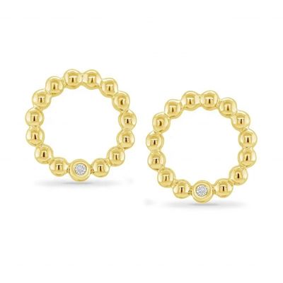 925 Sterling Silber Damen runden Form Bezel Setting Solitaire Stud Ohrringe mit individuellen Größenoptionen