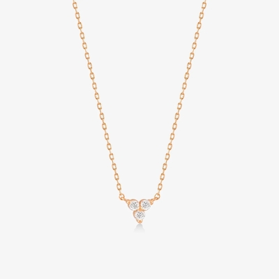 18K Gold Zirkon Anhänger Silberkette Trio Diamant Kubik Zirkon Halskette