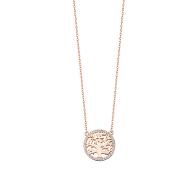 Party Gelegenheit 18K Gold Plattiert Sterling Silber Baum des Lebens Anhänger Halskette für Frauen