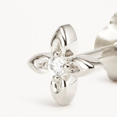 925er Sterling Silber Blumen Ohrstecker, kleine Größe für den täglichen Gebrauch