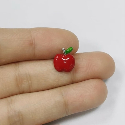 Wunderbare rote und grüne Apfelringe für kleine Mädchen in 925 Sterling Silber