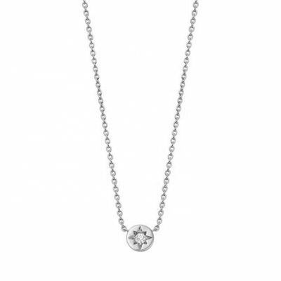 Goldplattierte 925 Sterling Silber Starburst Diamant Disc Anhänger Halskette für tägliches Tragen