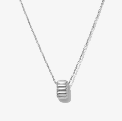 Goldplattiert 925 Sterling Silber Einfache Einperlsirkel Charme Anhänger Halskette OEM