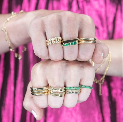 Einzigartiges Design 14K Gold Ring für Frauen und Männer Klassiker