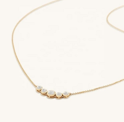 Rhodium 18k Gold Halskette Frauen 1,2 mm Weißgold Cz Anhänger