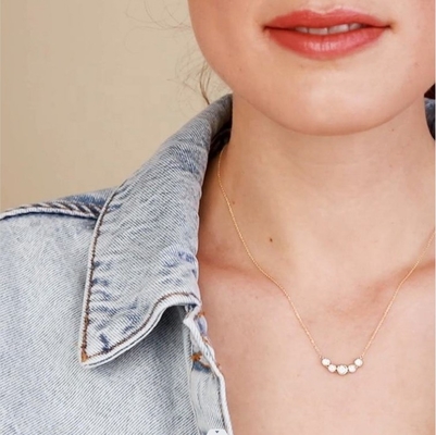 Rhodium 18k Gold Halskette Frauen 1,2 mm Weißgold Cz Anhänger