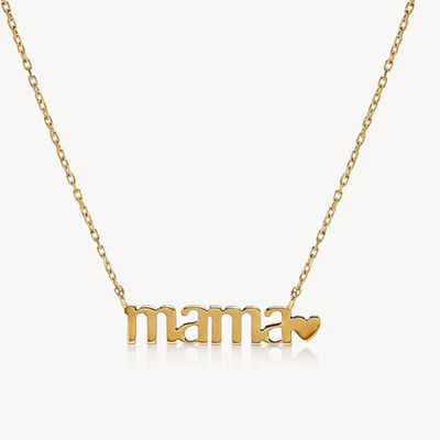 26mm 18K Goldplattierte Halskette MAMA Herz Halskette für den Damentag