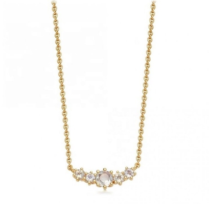 Goldplattierte 925 Sterling Silber Rubin Edelstein Halskette mit Kabelkette