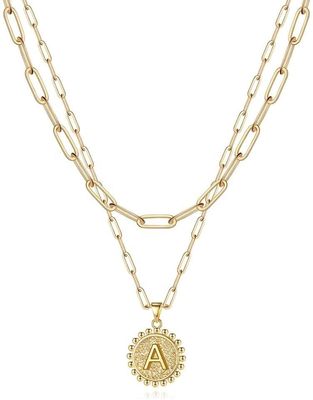 Handgefertigt 925 Sterling Silber doppelter Anhänger Papierklemm Stapelhalskette mit 30-Tage Lieferung