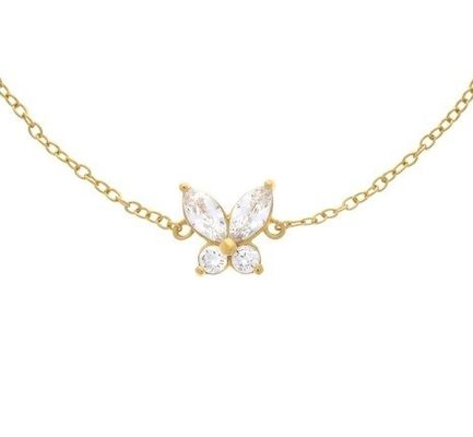 14K Gold Plattiert Schmetterling Charm Armband in 925 Sterling Silber mit 50 Stück MOQ