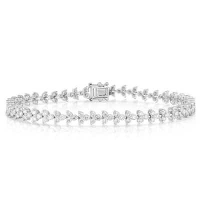 Designer 18K Gold 925 Sterling Silber Blumen Charme Frauen Tennis Armband mit ZIRCON