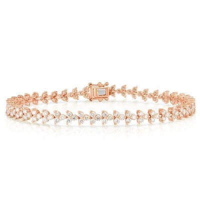 Designer 18K Gold 925 Sterling Silber Blumen Charme Frauen Tennis Armband mit ZIRCON
