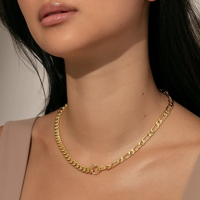 18K Goldplattierte Doppelkette Halskette für Mädchenstil Accessoires Kollektion