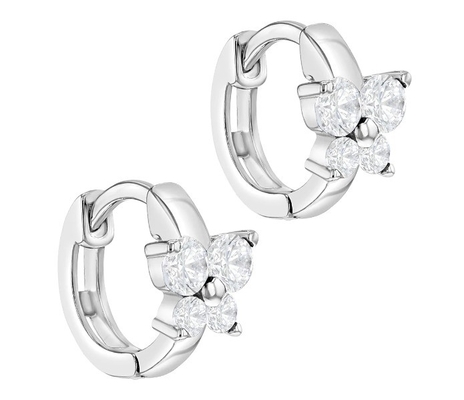 Saphire Kubik Zirkon Schmetterling Huggies Ohrringe zum Geschenk Anlass
