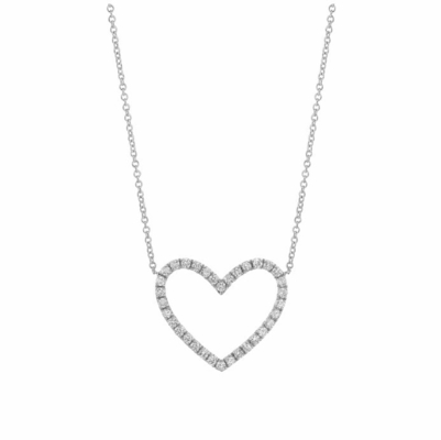 925 Sterling Silber Pave Diamant Liebeshalskette für Freundin
