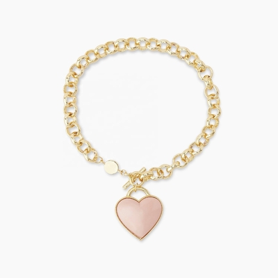 925 Sterling Silber Herz Charme Armband in Chic Pink für Mädchen entzückende Schmuck