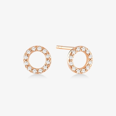 18K Goldplattiert 925 Sterling Silber Klassiker Stud Ohrringe für Mädchen Modeaccessoire