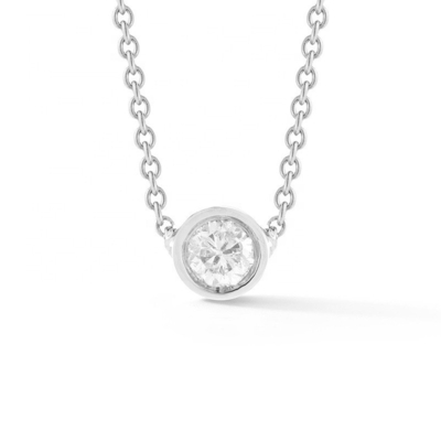 Einfache 925 Sterling Silber Solitaire Diamant CZ Halskette in 7mm/10mm/15mm Steingrößen
