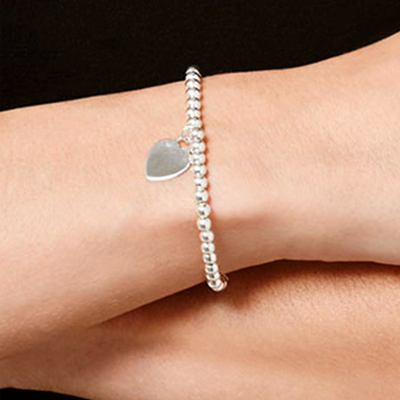 Herz und Baum Form Charme Perlen Armband 925 Sterling Silber für Damen Armbänder