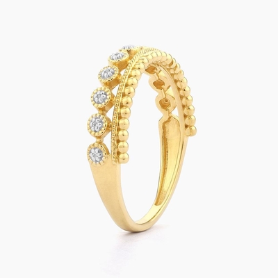 925 Sterling Silber CLASSIC Style Großhandel Stackbare Damenring mit vergoldeten Perlen