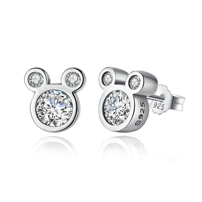 Beurteilung durch Dritte Kinder Schmuck 925 Sterling Silber Maus Ohrringe