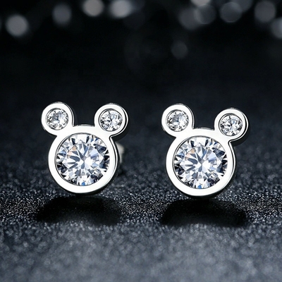 Beurteilung durch Dritte Kinder Schmuck 925 Sterling Silber Maus Ohrringe
