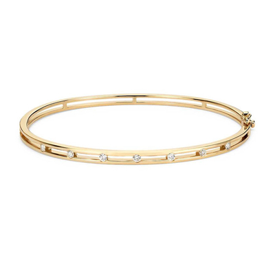 Diamantstation Silber Armband Armband 58mm 14k Gold Plattiert Armband