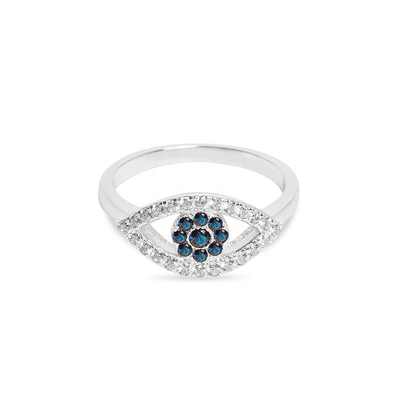 Maß 925 Sterling Silber Schnitt Pave eingebettete Augenring mit 18K Goldplattierung